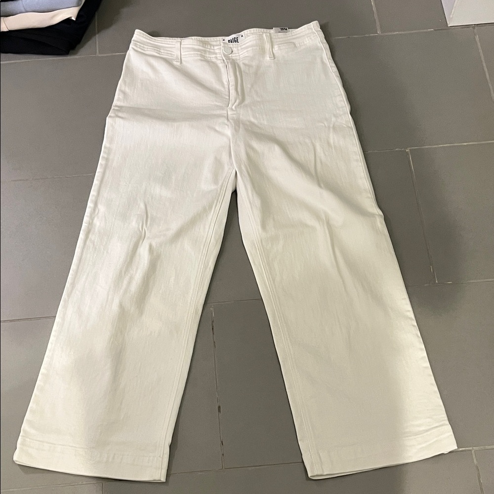 PAIGE Women's white Wide Leg Jeans
